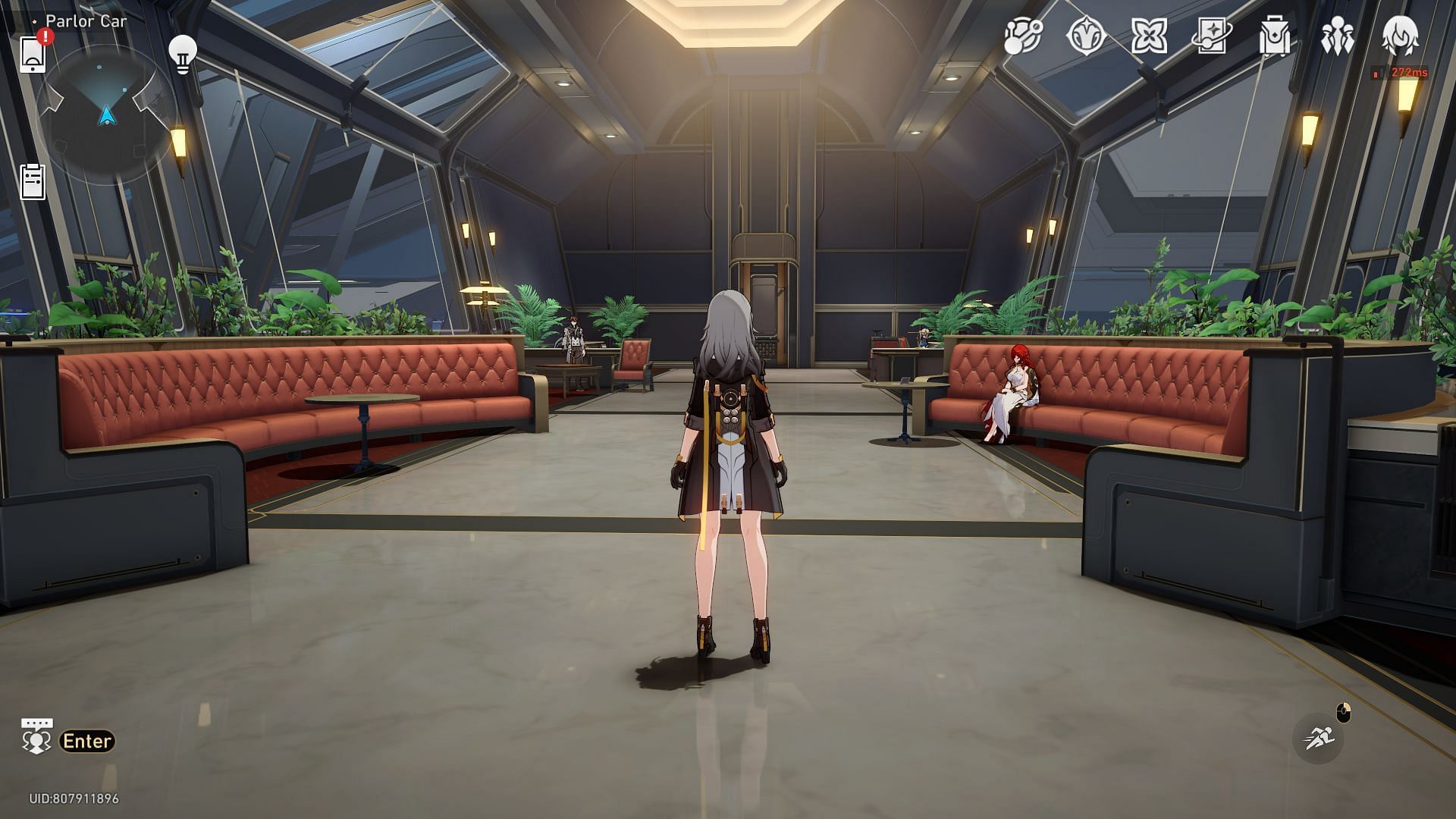 Trailblazer, inside the Astral Express (Image via Honkai Star Rail)